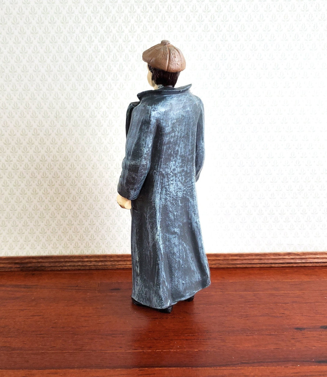 Dollhouse Man Father Dad Victorian Style Overcoat Hat Bow Tie 1:12 Scale Resin Miniature - Miniature Crush