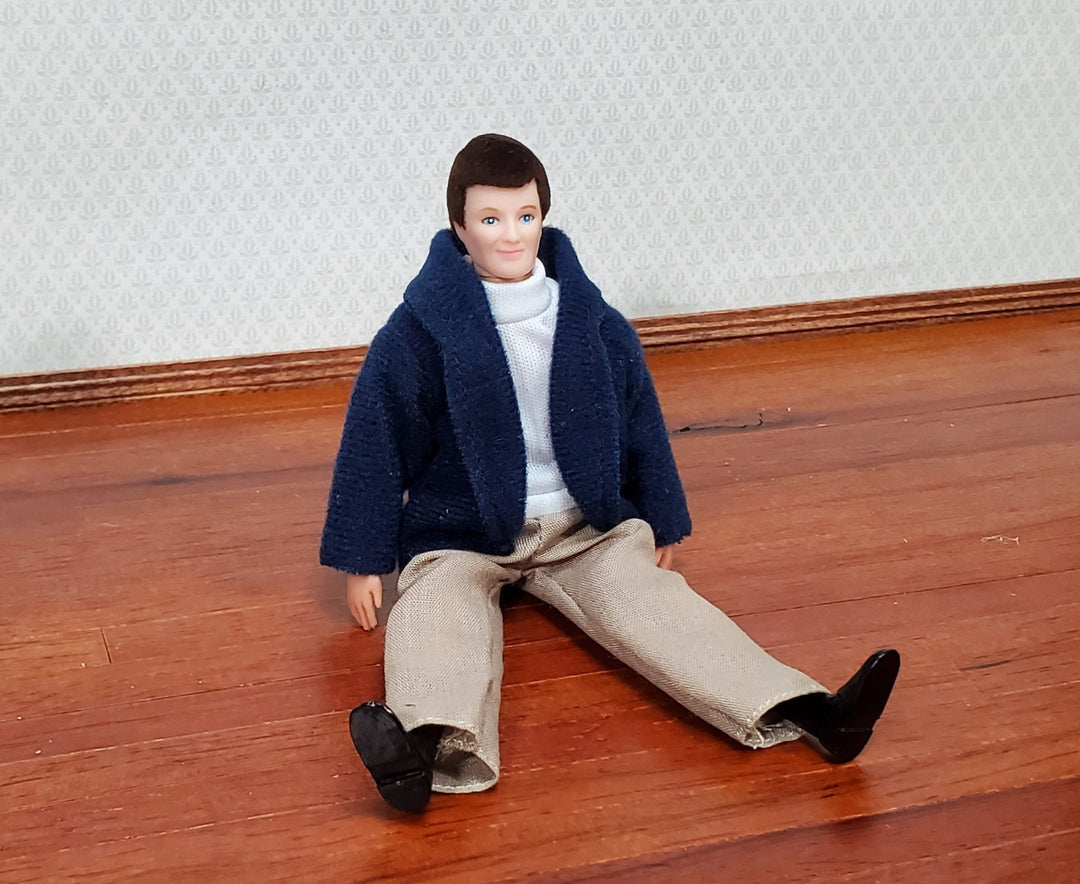 Dollhouse Man Modern Doll Dad Father Poseable 1:12 Scale Removable Clothes - Miniature Crush