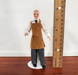 Dollhouse Man Shopkeeper Bartender Porcelain Male Poseable 1:12 Scale Miniature - Miniature Crush