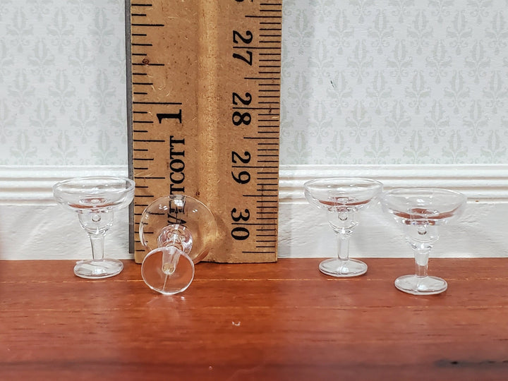 Dollhouse Margarita Glasses Clear (plastic) x4 1:12 Scale Miniature Barware 9/16" - Miniature Crush