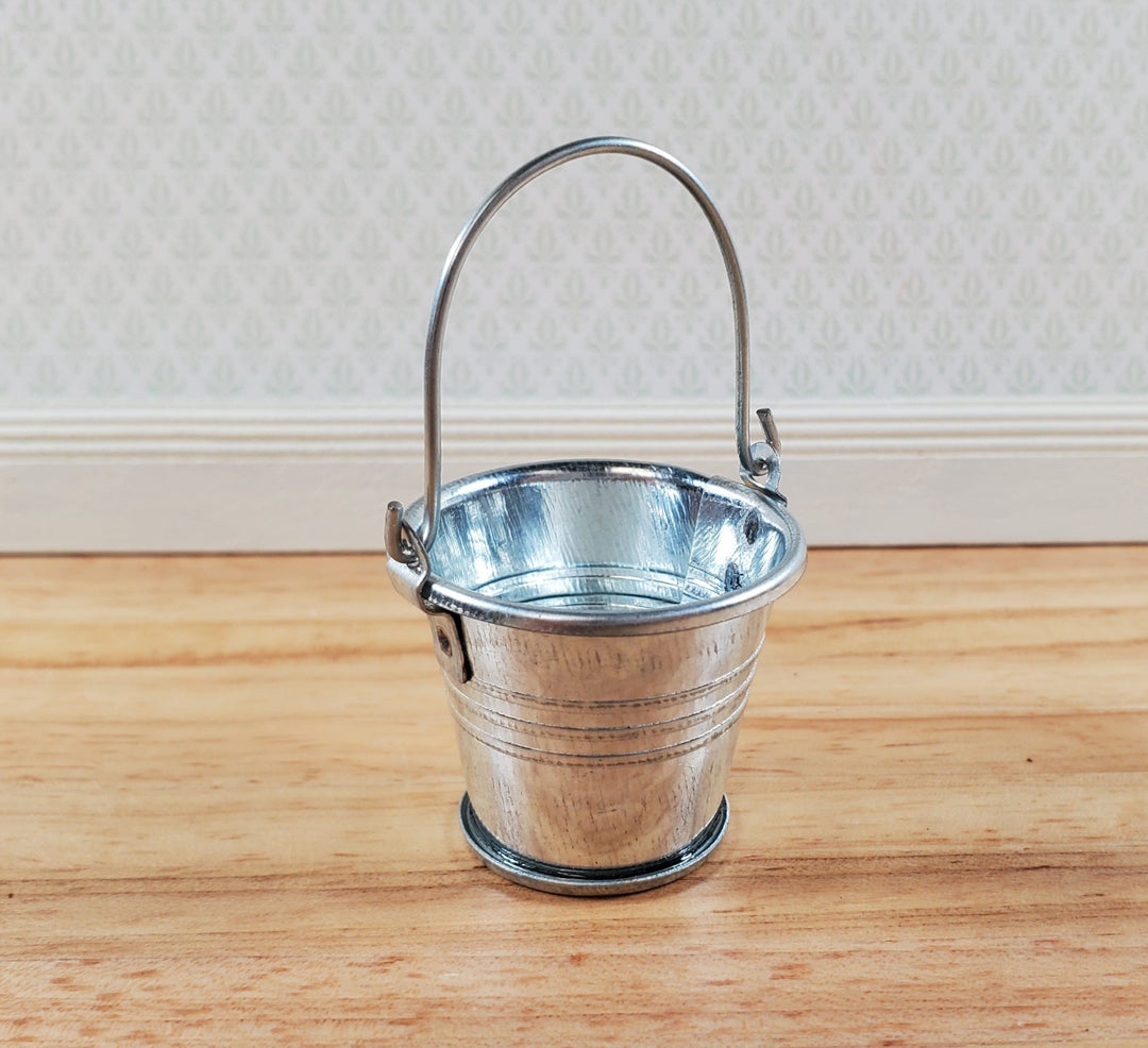 Dollhouse Metal Bucket with Handle Empty 1:12 Scale Miniature Farm Milking Pail - Miniature Crush