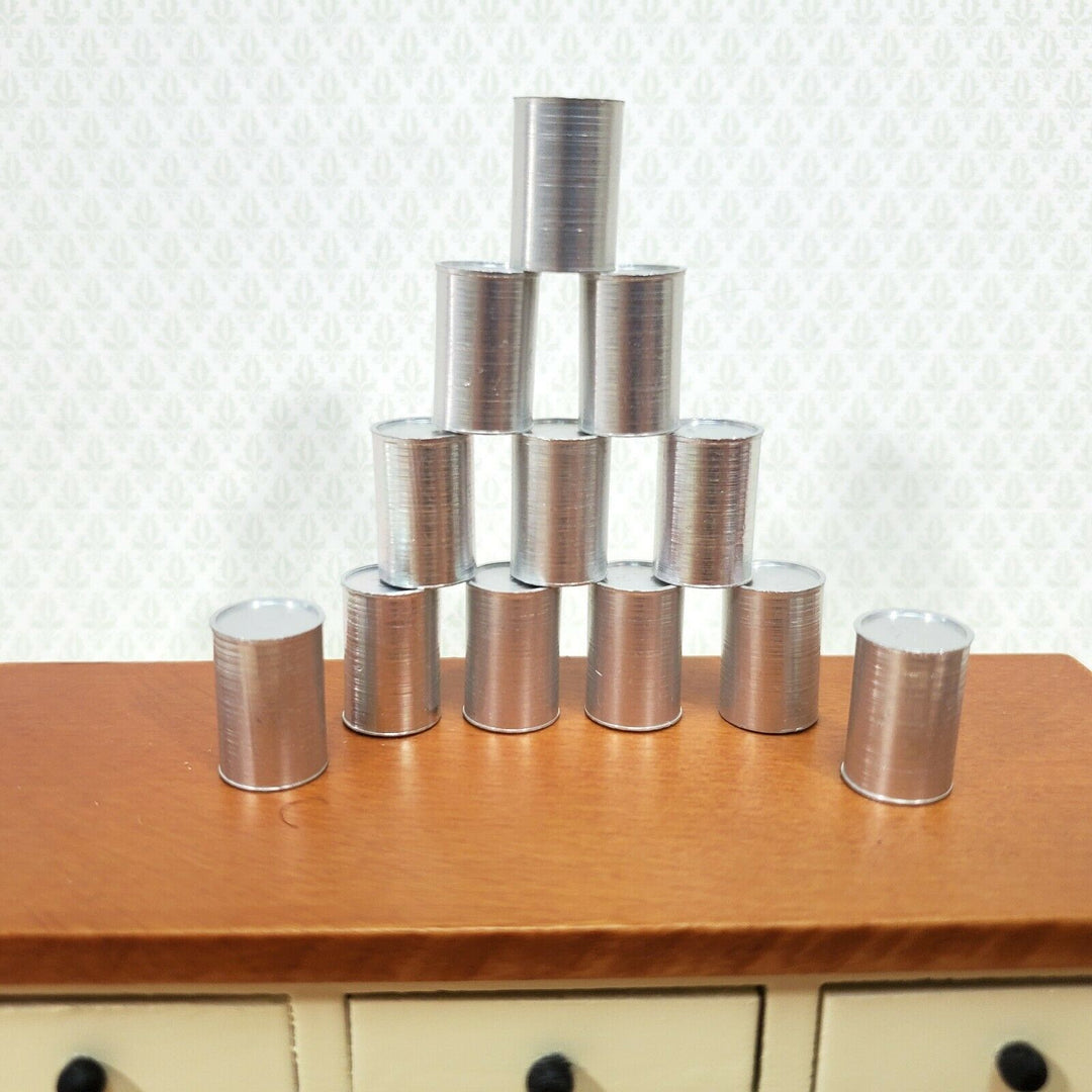 Dollhouse Metal Cans Large x12 Grocery Store 1:12 Scale Miniatures #20 Blanks - Miniature Crush