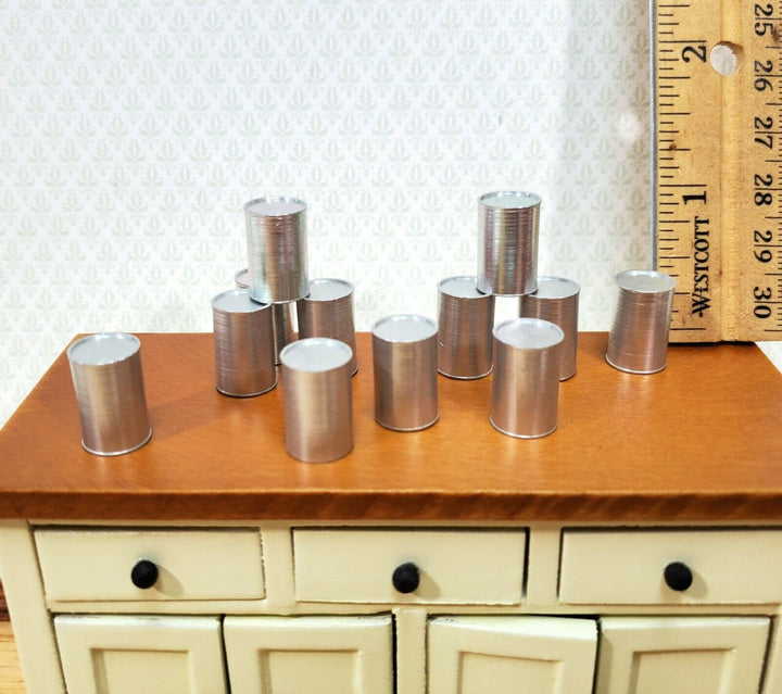 Dollhouse Metal Cans Large x12 Grocery Store 1:12 Scale Miniatures #20 Blanks - Miniature Crush