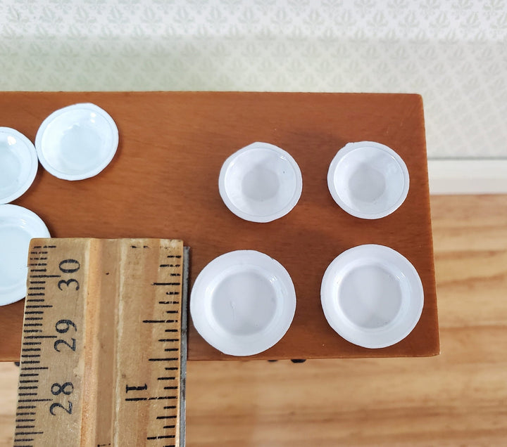Dollhouse Metal Place Setting White Plates Bowls 12 Pieces 1:12 Scale Miniatures - Miniature Crush