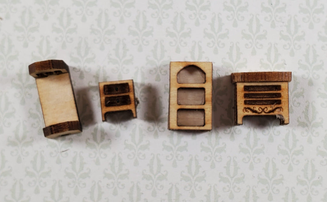 Dollhouse Miniature 1:144 Scale Bedroom Set KIT DIY Bed Dresser ++ Furniture - Miniature Crush
