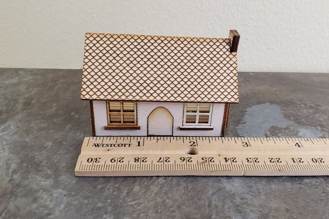 Dollhouse Miniature 1:144 Scale Kit House 1 1/2 Story with Chimney - Miniature Crush