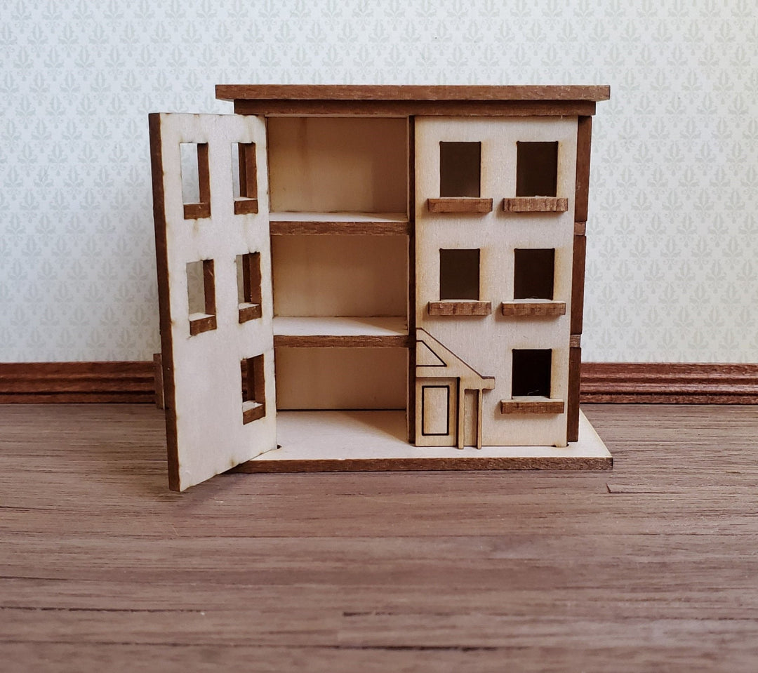 Dollhouse Miniature 1:144 Scale Kit House 3 Story Front Opening 6 Rooms - Miniature Crush