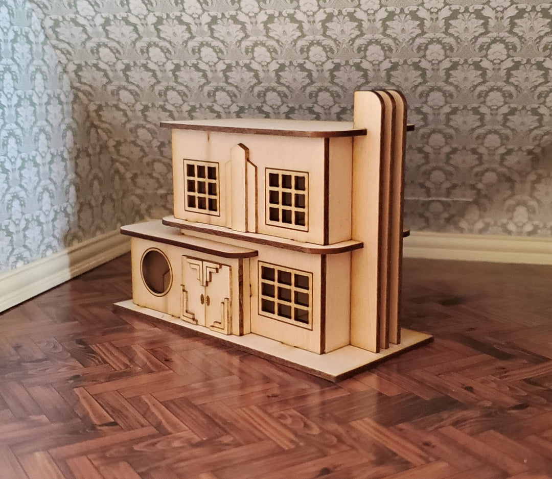 Dollhouse Miniature 1:144 Scale KIT House Art Deco Style With Fireplace - Miniature Crush