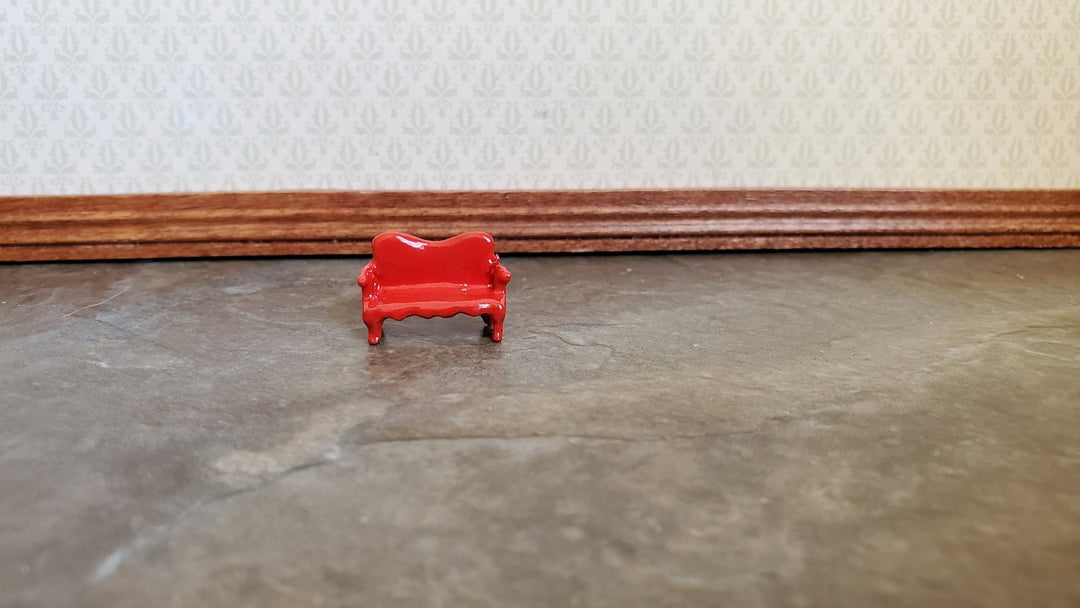Dollhouse Miniature 1:144 Scale Sofa Couch Red Micro Minis Furniture Metal - Miniature Crush