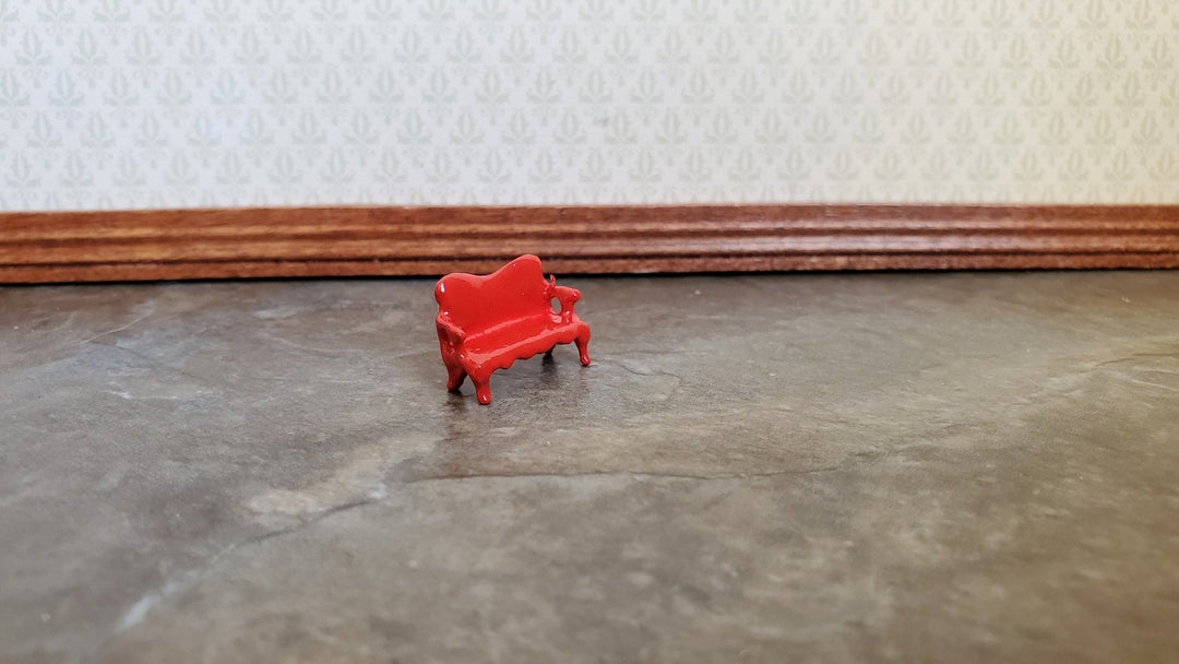 Dollhouse Miniature 1:144 Scale Sofa Couch Red Micro Minis Furniture Metal - Miniature Crush