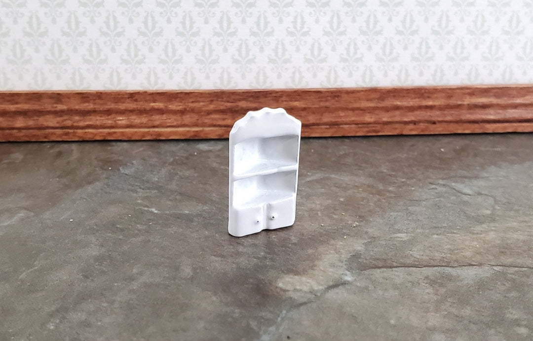 Dollhouse Miniature 1:144 Scale White Corner Cabinet Cupboard Metal - Miniature Crush