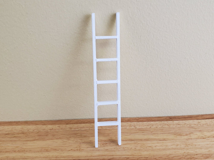 Dollhouse Miniature 6" Straight Ladder Tall White 1:12 Scale Wood - Miniature Crush