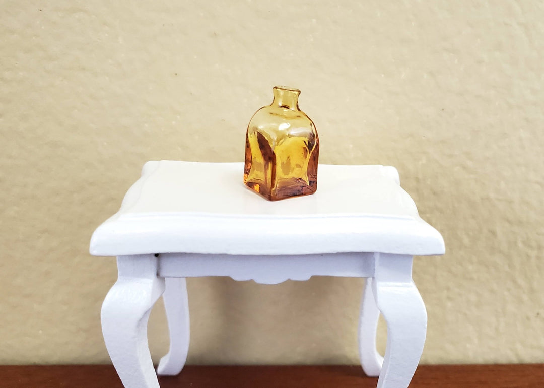 Dollhouse Miniature Amber Bottle Jar Vase Square Bottom 11/16" 1:12 Scale - Miniature Crush