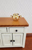 Dollhouse Miniature Amber Jar Vase or Sugar Jar 2 Handle Large 5/8