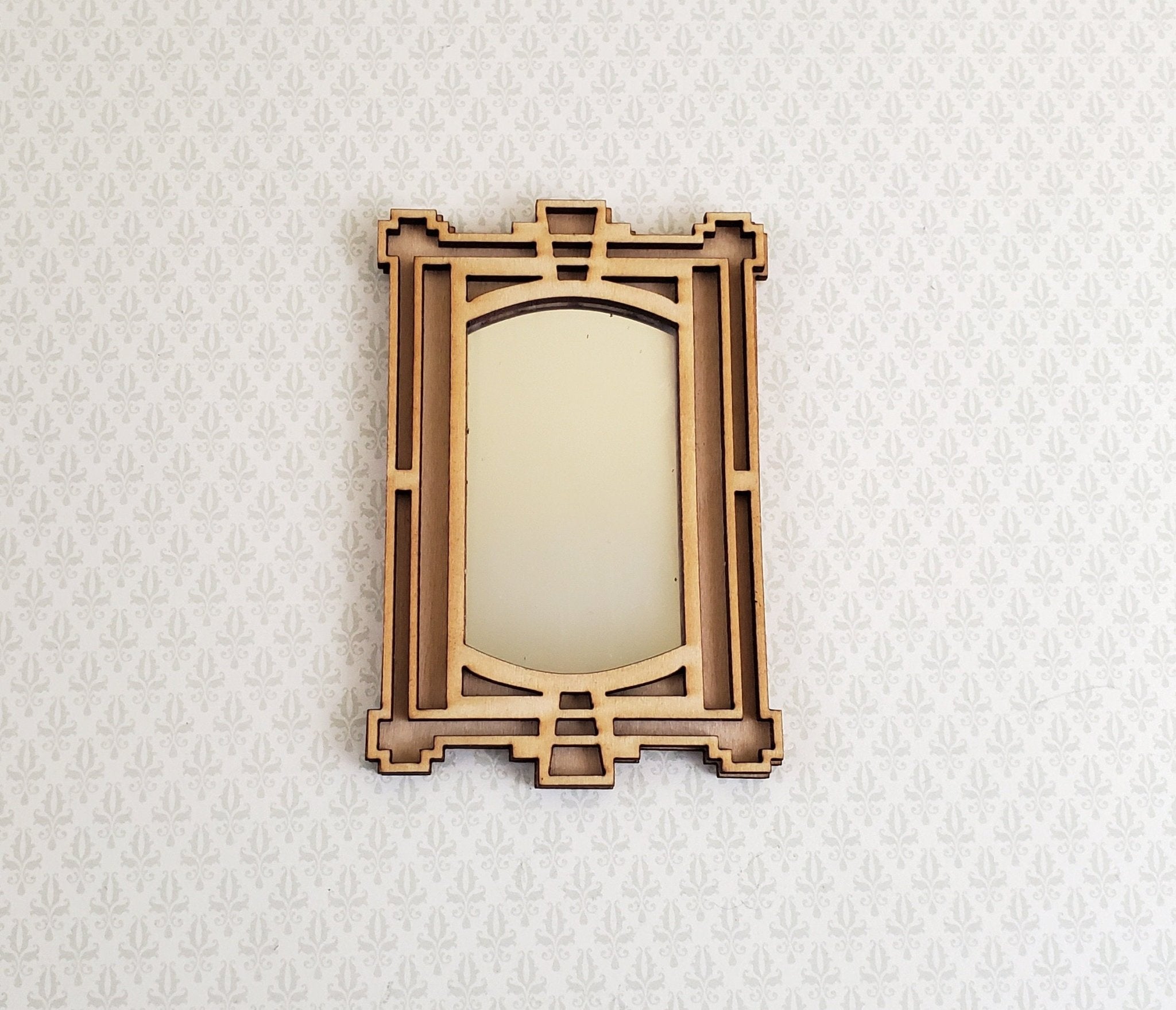 Mini Model Mirror Dollhouse Miniature Art Deco Mirror KIT DIY Medium Size 1:12 Scale 3