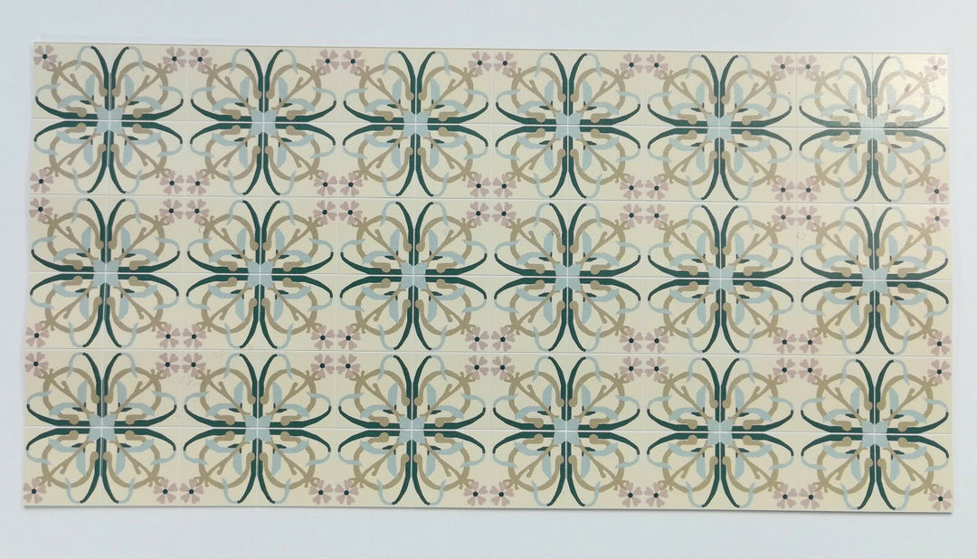 Dollhouse Miniature Art Nouveau Tile Flooring Sheet 1:12 Scale Break Off Pieces - Miniature Crush