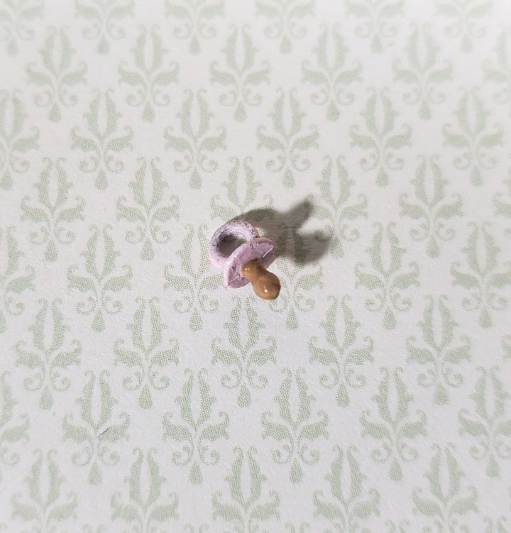 Dollhouse Miniature Baby Pacifier PINK 1:12 Scale Nursery Tiny Painted Metal - Miniature Crush