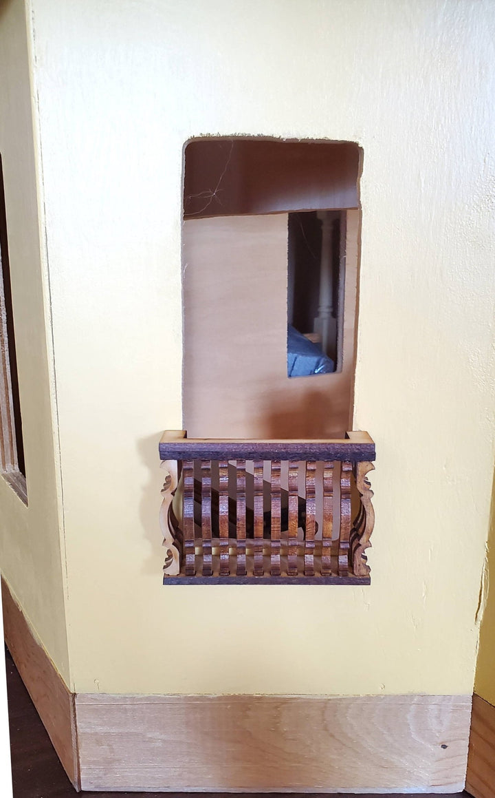 Dollhouse Miniature Balcony Gate for Window Square DIY 1:12 Scale 3" - Miniature Crush
