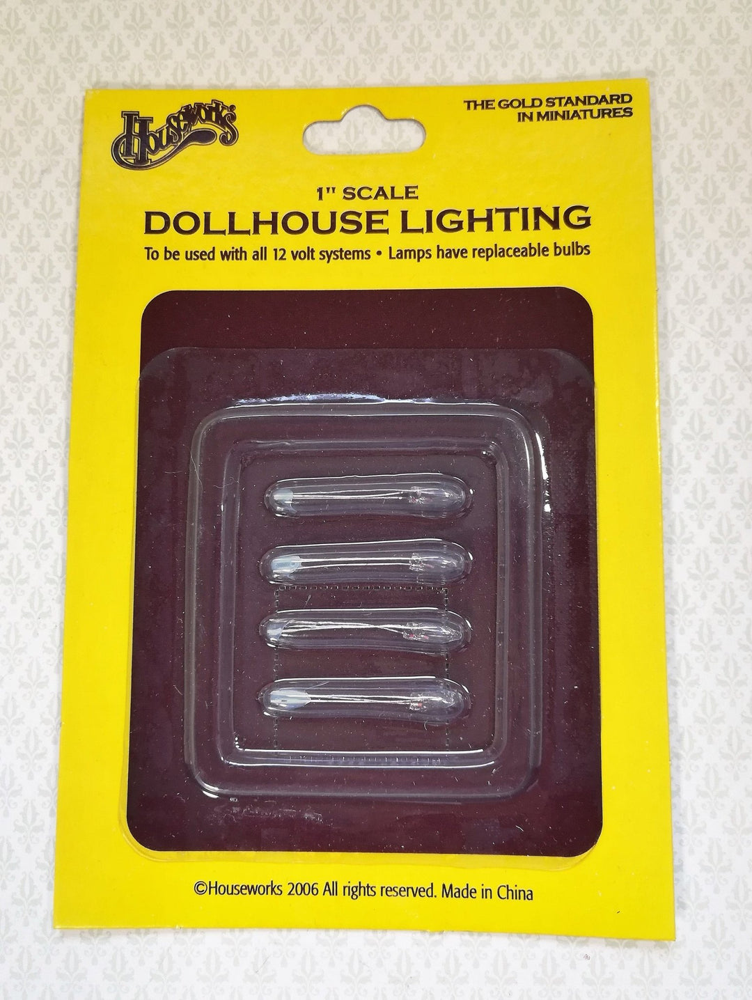 Dollhouse Miniature Bi-Pin Micro Flame Candle Bulbs 4 piece 1:12 Scale 12 Volt Houseworks - Miniature Crush