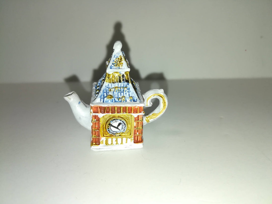Dollhouse Miniature Big Ben Teapot Kettle 1:12 or 1/6 Scale Kitchen Cookware - Miniature Crush