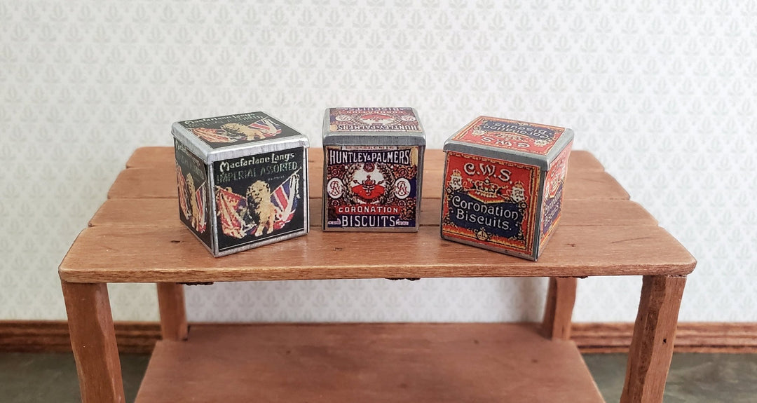 Dollhouse Miniature Biscuit Cookie Tins Old Fashion Grocery Store 1:12 Scale Food - Miniature Crush