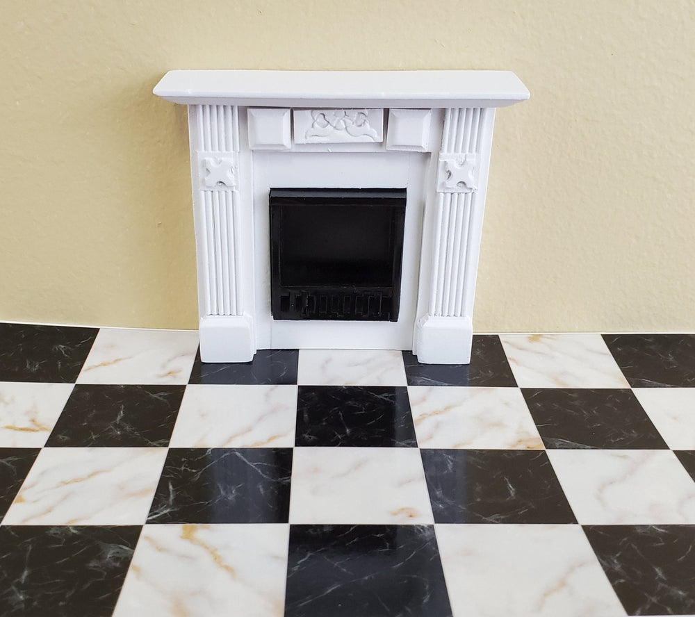 Dollhouse Miniature Black White Gold Marble Tile Flooring Card 1:12 Scale World Model - Miniature Crush