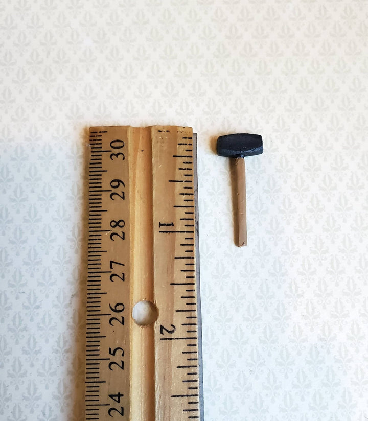 Dollhouse Miniature Blacksmith Hammer Mallet Tudor Style 1:12 Scale Tool Painted Metal - Miniature Crush