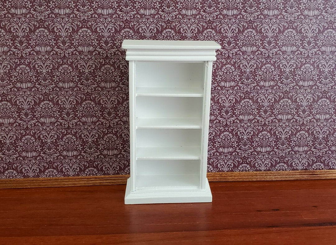 Dollhouse Miniature Bookcase 4 Shelves White Finish 1:12 Scale Furniture - Miniature Crush