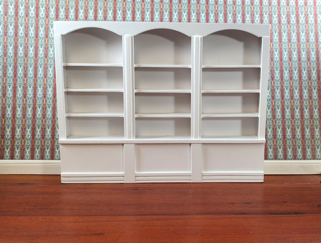 Dollhouse Miniature Bookcase Library Shelf 3 Bay WHITE 1:12 Scale Furniture - Miniature Crush