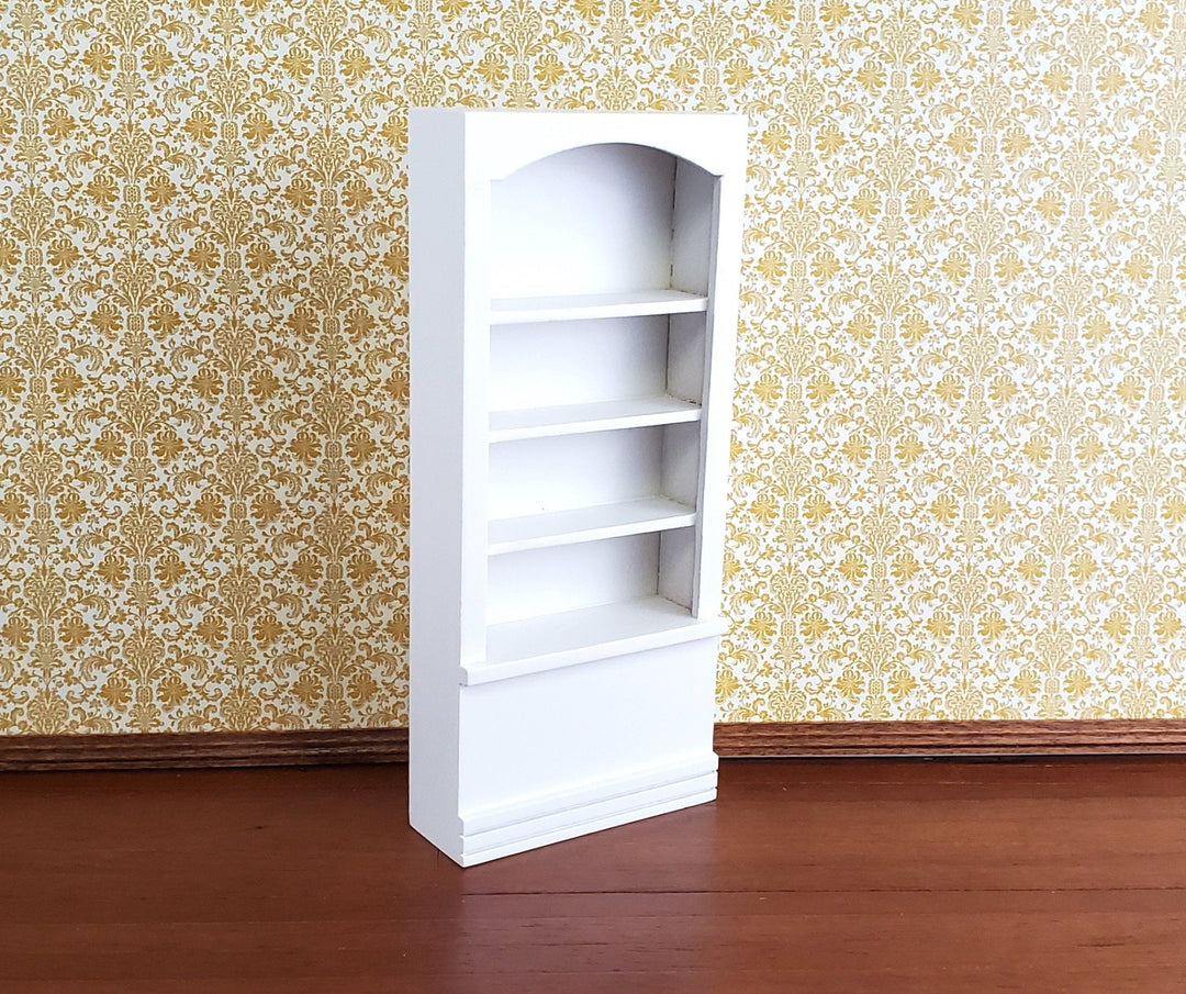 Dollhouse Miniature Bookcase Tall 4 Shelves White Finish 1:12 Scale Furniture Bookshelf - Miniature Crush