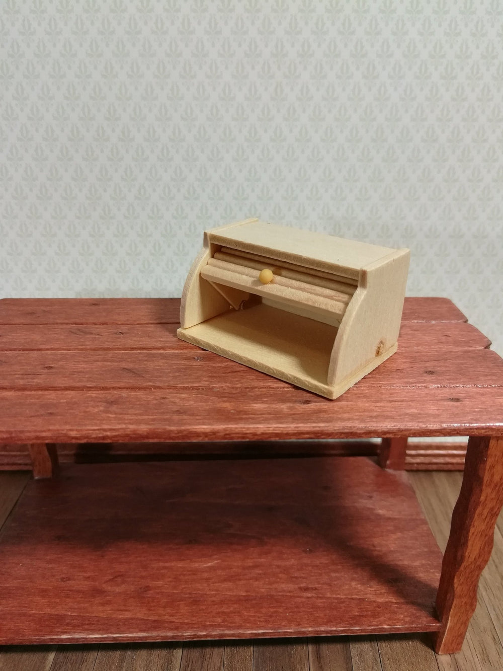 Dollhouse Miniature Bread Box Unfinished with Opening Door 1:12 Scale - Miniature Crush
