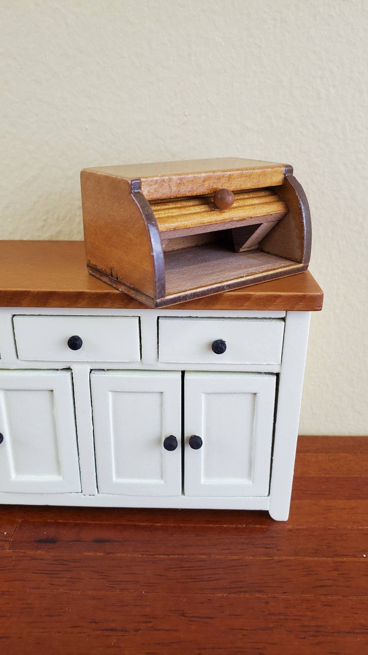 Dollhouse Miniature Bread Box with Opening Door Wood 1:12 Scale - Miniature Crush