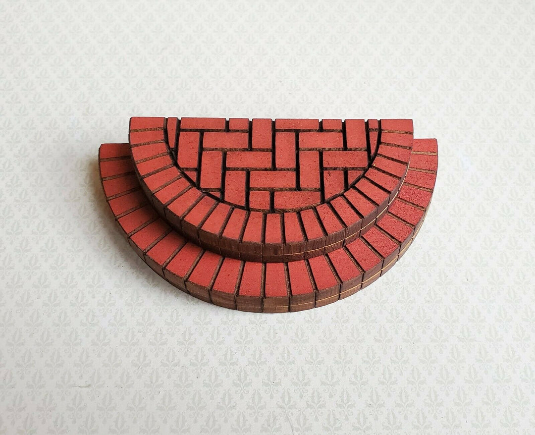 Dollhouse Miniature Brick Step Double Half Round for Entryway Door 1:12 Scale - Miniature Crush