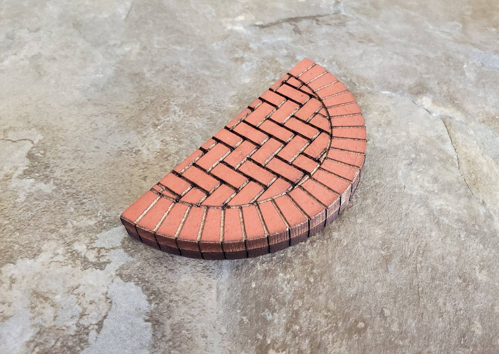 Dollhouse Miniature Brick Step Half Round Exterior for Entryway Door 1:12 Scale 3.75" - Miniature Crush