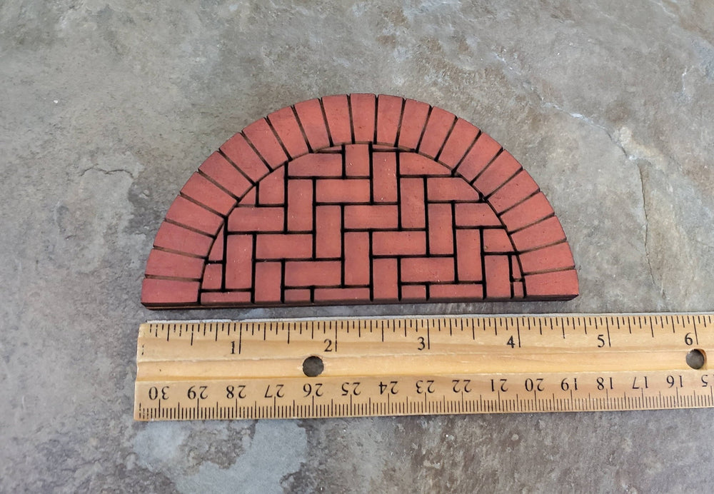 Dollhouse Miniature Brick Step Half Round Large Exterior for Entryway Door 1:12 Scale - Miniature Crush