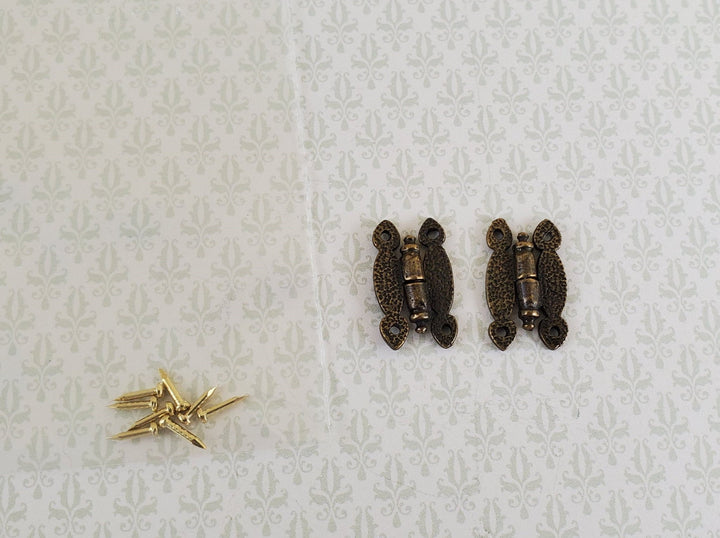 Dollhouse Miniature Butterfly Hinge Antique Style Bronze 1:12 Scale Includes Nails S1510 - Miniature Crush