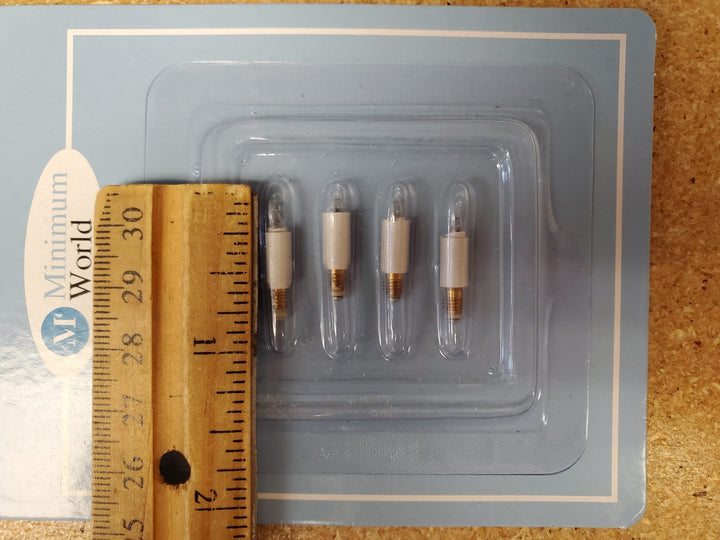 Dollhouse Miniature Candle Stick Bulbs 12 Volt 4 piece 1:12 Scale Replacement Lights - Miniature Crush