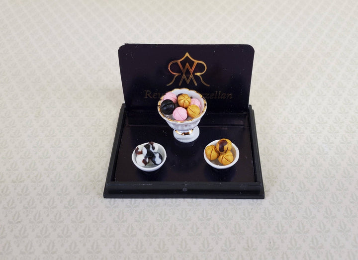 Dollhouse Miniature Candy Dishes Bonbon Treats Reutter Porcelain 1:12 Scale - Miniature Crush