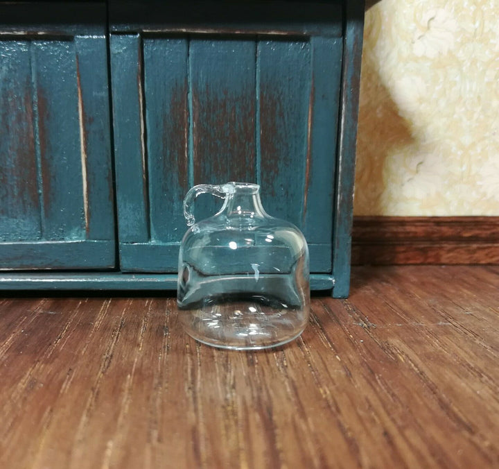 Dollhouse Miniature Carboy or Demijohn Clear Glass Bottle with Handle 1:12 Scale - Miniature Crush