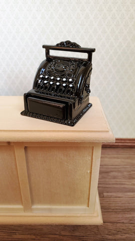 Dollhouse Miniature Cash Register Till Black Vintage Style Metal 1:12 Scale Opening Drawer - Miniature Crush
