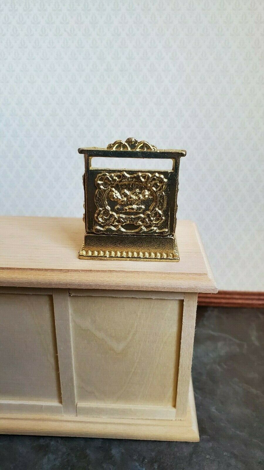 Dollhouse Miniature Cash Register Till Gold Vintage Style Metal 1:12 Scale - Miniature Crush
