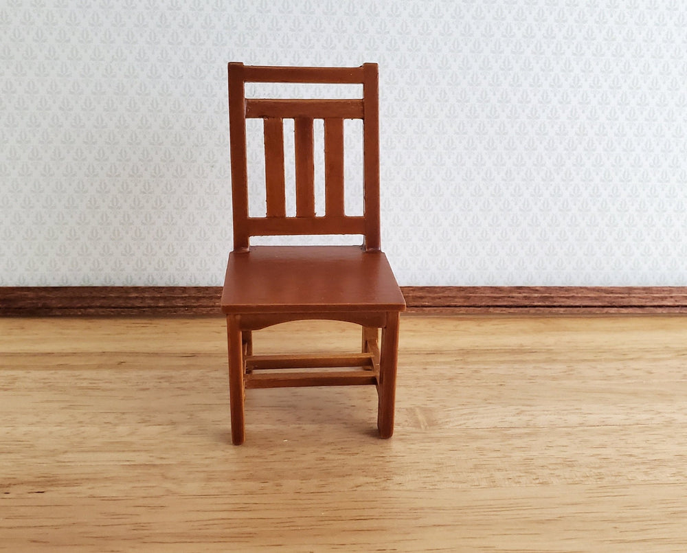Dollhouse Miniature Chair for Kitchen or Dining Room 1:12 Furniture Walnut Finish T6241 - Miniature Crush