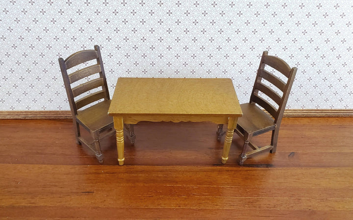 Dollhouse Miniature Chair Ladderback for Kitchen or Dining Room 1:12 Furniture Walnut Finish - Miniature Crush