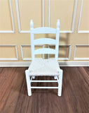 Dollhouse Miniature Chair Ladderback White with Rush Seat 1:12 Scale Furniture - Miniature Crush
