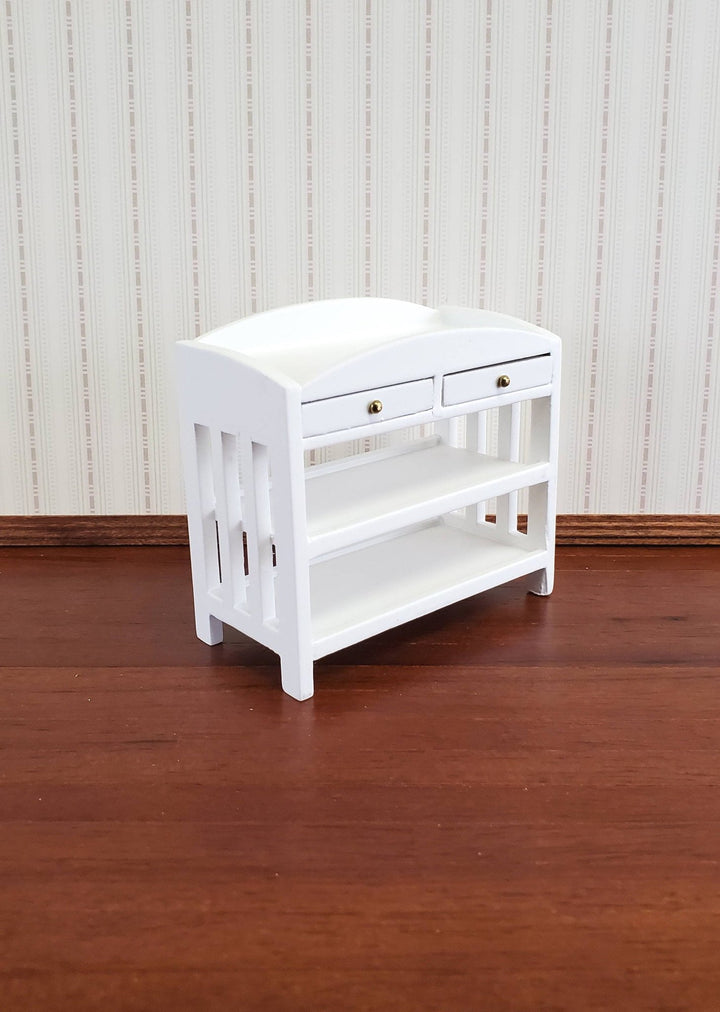 Dollhouse Miniature Changing Table White Wood 1:12 Scale Nursery Room Furniture - Miniature Crush