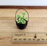 Dollhouse Miniature Clovers Shamrocks 4 Leaf in Cauldron Style Pot Plants Garden - Miniature Crush
