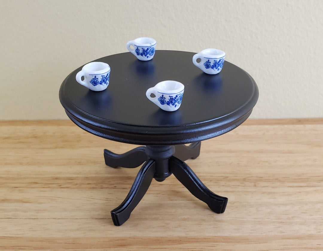 Dollhouse Miniature Coffee Mugs x4 Blue White LARGE 1:12 Scale Kitchen Accessory - Miniature Crush