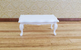 Dollhouse Miniature Coffee Table Curvy Rectangle White Finish 1:12 Scale Furniture - Miniature Crush