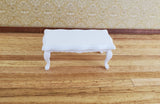 Dollhouse Miniature Coffee Table Curvy Rectangle White Finish 1:12 Scale Furniture - Miniature Crush