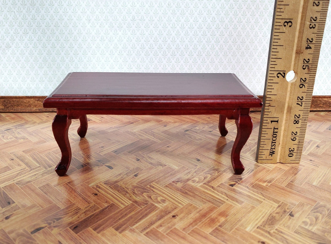 Dollhouse Miniature Coffee Table Large Mahogany Finish 1:12 Scale Furniture - Miniature Crush